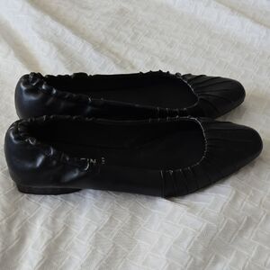 Anne Klein Crystell Iflex Elegant Black Small Stack Heel Women's Flats Size 11